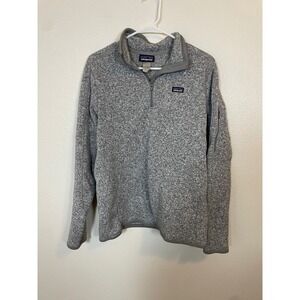 Patagonia Women's Large Fleece Quarter Zip Pullover Sweater Gray Heathered